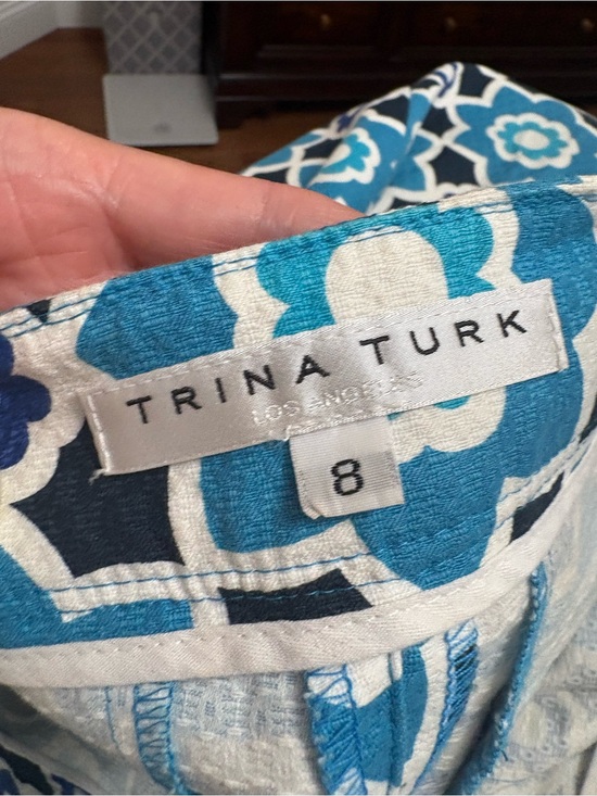 Trina Turk Pants - Trina Turk Teal and White Floral Shift Dress